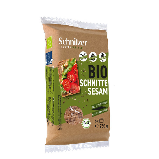 Fermentiertes Buchweizenbrot mit Bio-Sesam, glutenfrei, für Toast, Schnitzer, 250 g