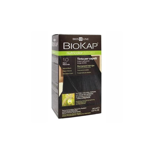 Delicato Dye 1.0 Biokap Natural Black Hair Dye 140 ml