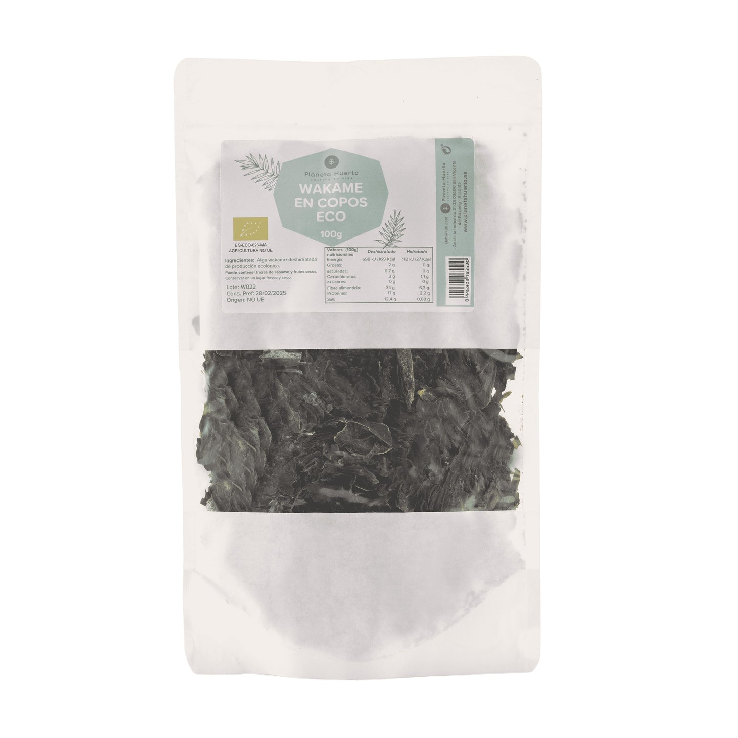 Flocons d'algues wakame ECO Planeta Huerto 100 g