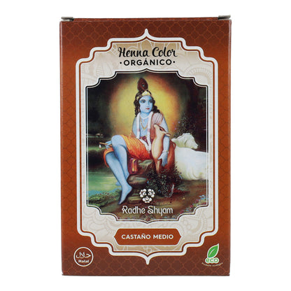 Teinture au henné châtain moyen en poudre Radhe Shyam 100 g