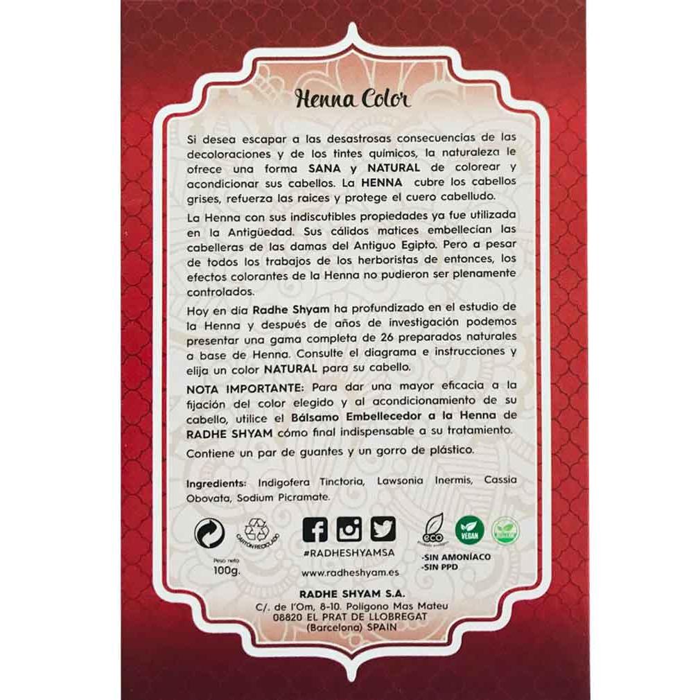 Henna-Pulver in Mahagoni-Braun von Radhe Shyam 100 g