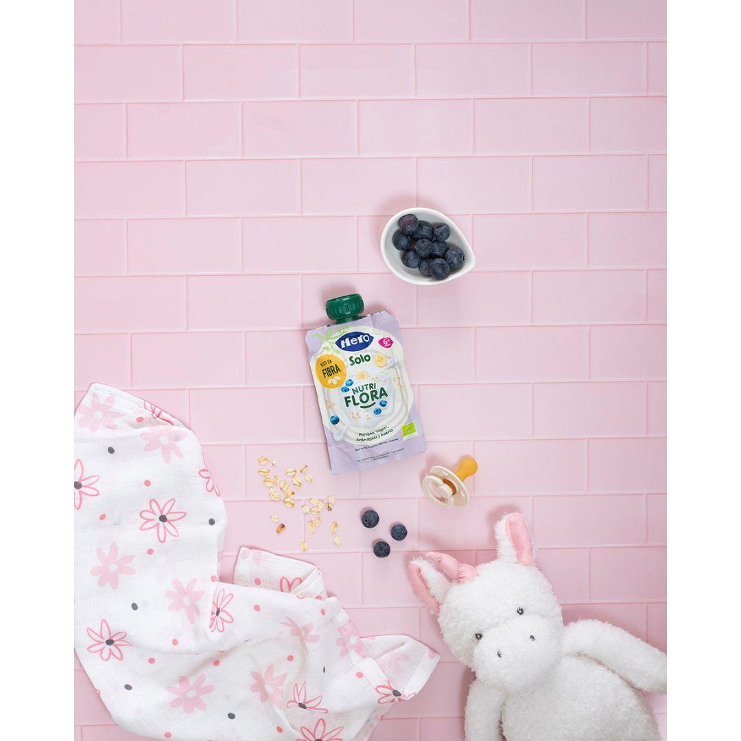 Nutri Flora sachet, banana, blueberry, yoghurt and oat flavour, 100 g Hero Solo