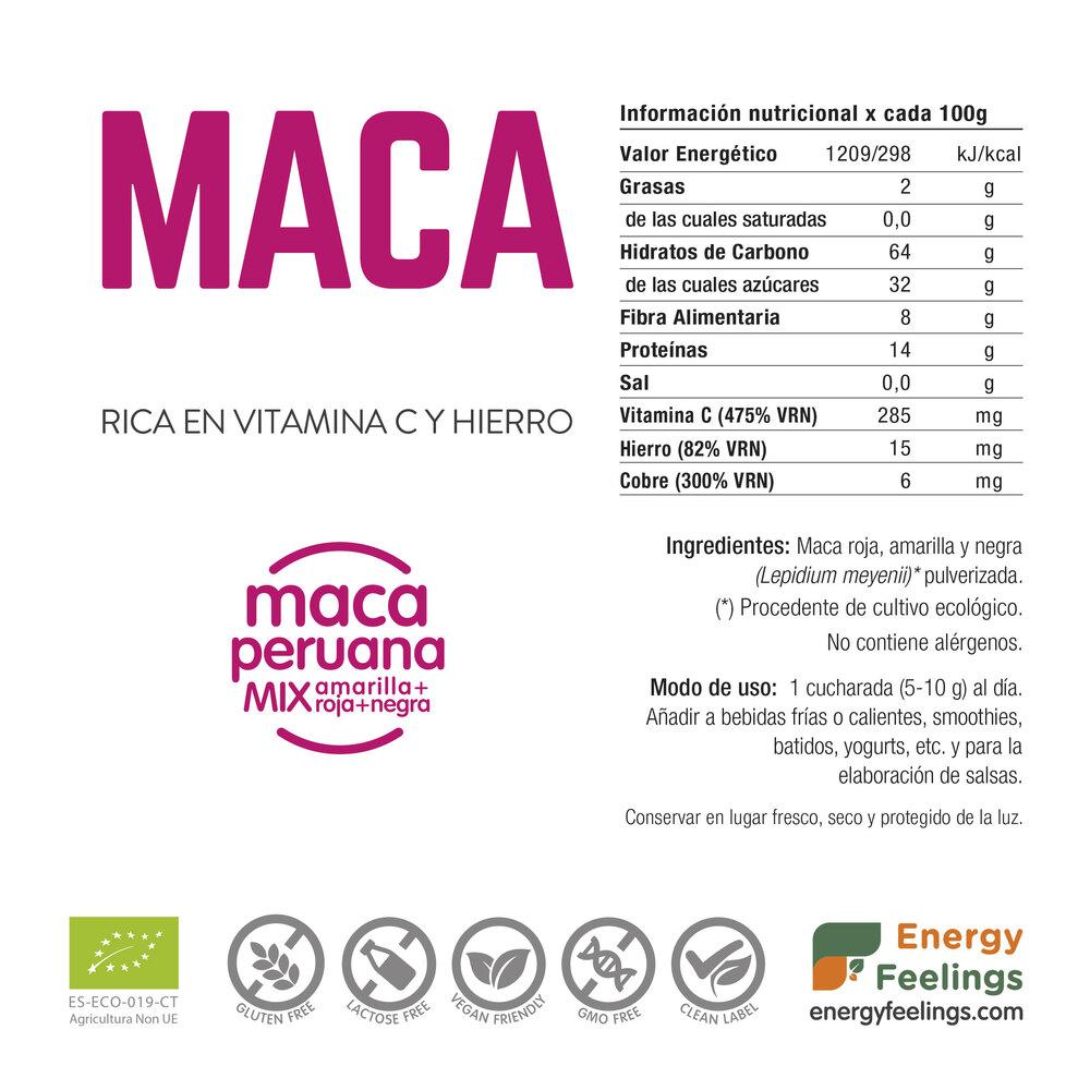 Pakket 2x Maca BIO in poedervorm Energy Feelings 1 kg