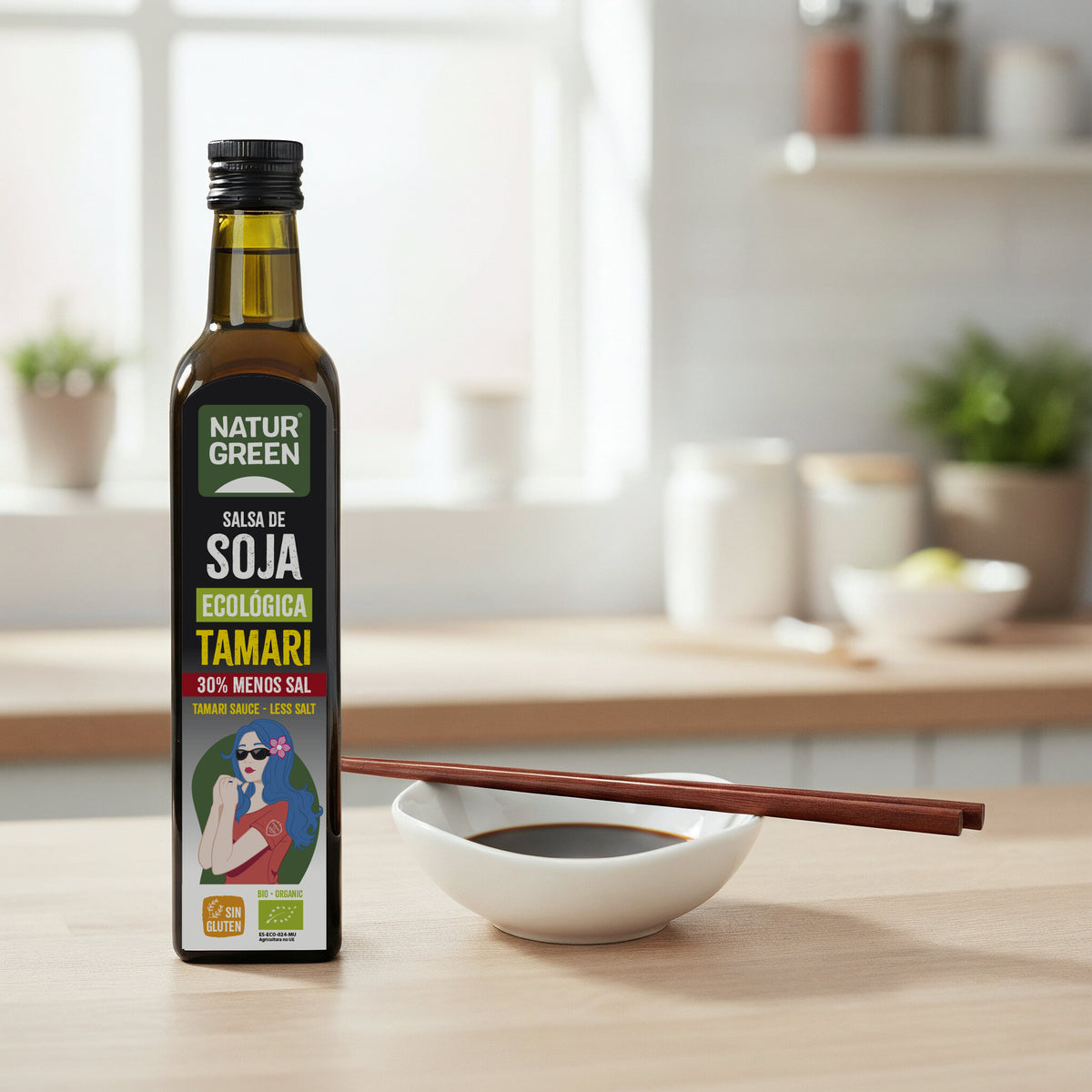 Tamari med reducerat saltinnehåll Bio NaturGreen 500 ml