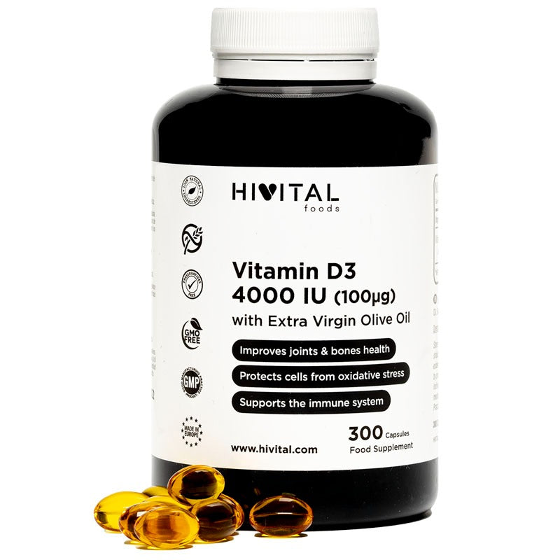Vitamin D3 4000 IE Natural Hivital 300 kapslar