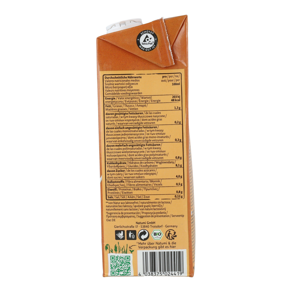 Bebida de Avena Vainilla Bio Natumi 1 L