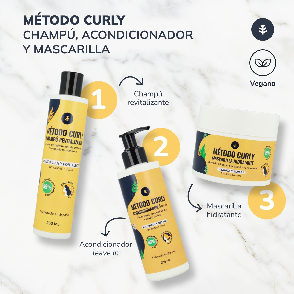 Curly Method Pack: Shampoo, Maske und Einwirken lassen Planeta Huerto