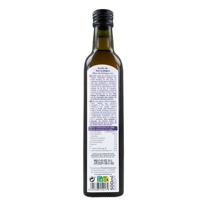 Confezione da 3 oli di lino spremuto a freddo ECO Planeta Huerto 500 ml