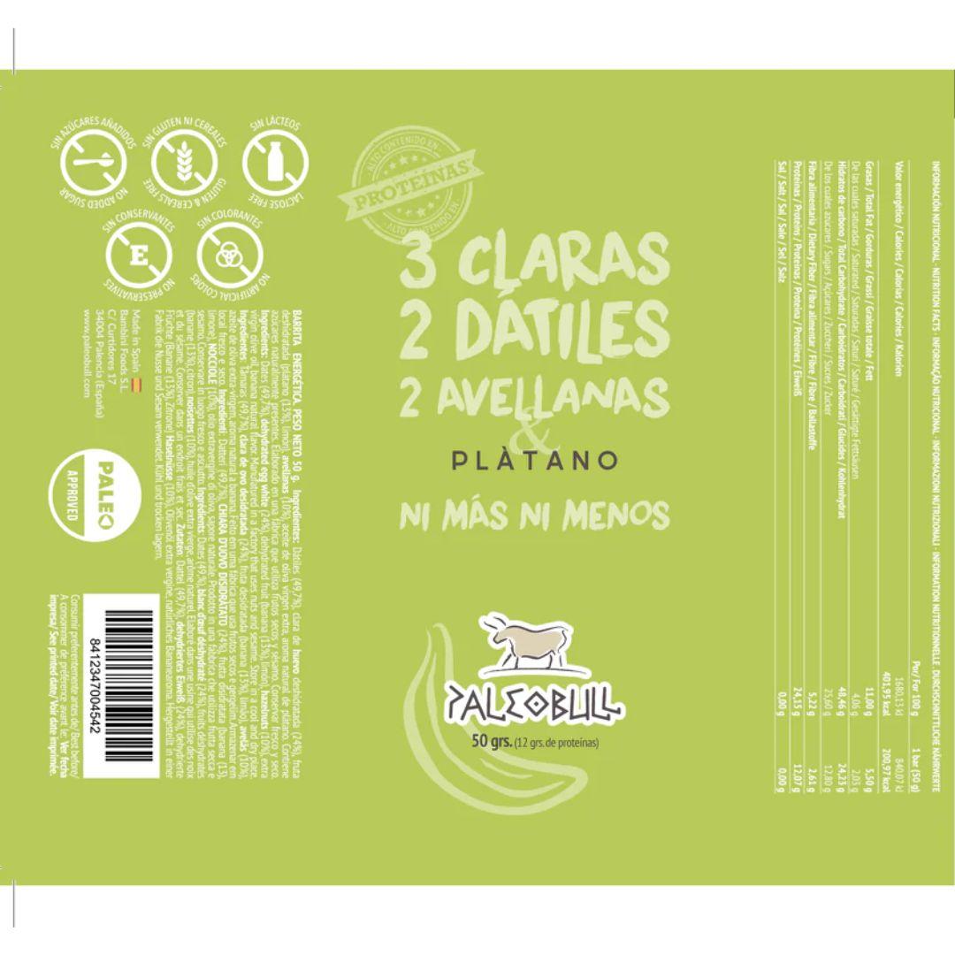 Barretta energetica con datteri, nocciole e banana PaleoBull, 50 g