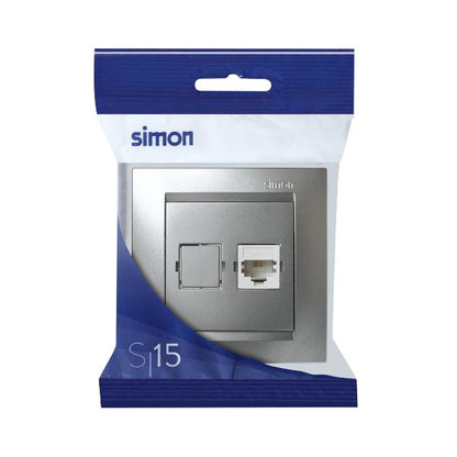 Simon 15 prise téléphonique en aluminium