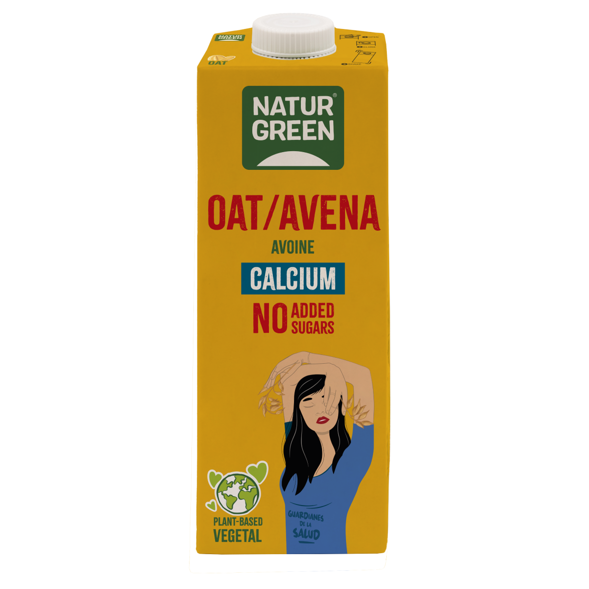 Lot de 6 boissons à l'avoine et au calcium sans sucres ajoutés Naturgreen 1 litre