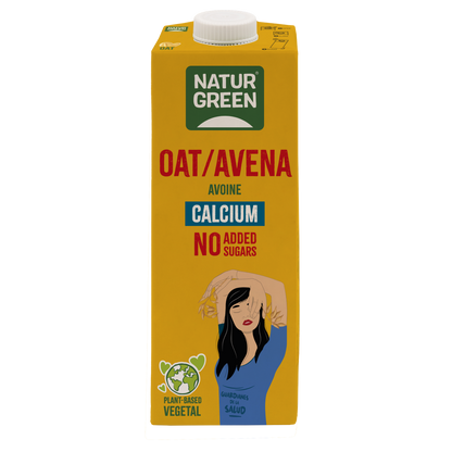 Lot de 6 boissons à l'avoine et au calcium sans sucres ajoutés Naturgreen 1 litre