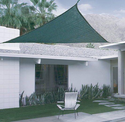 Doorlatend zonnescherm Sunnet driehoekige set 3x3x3m