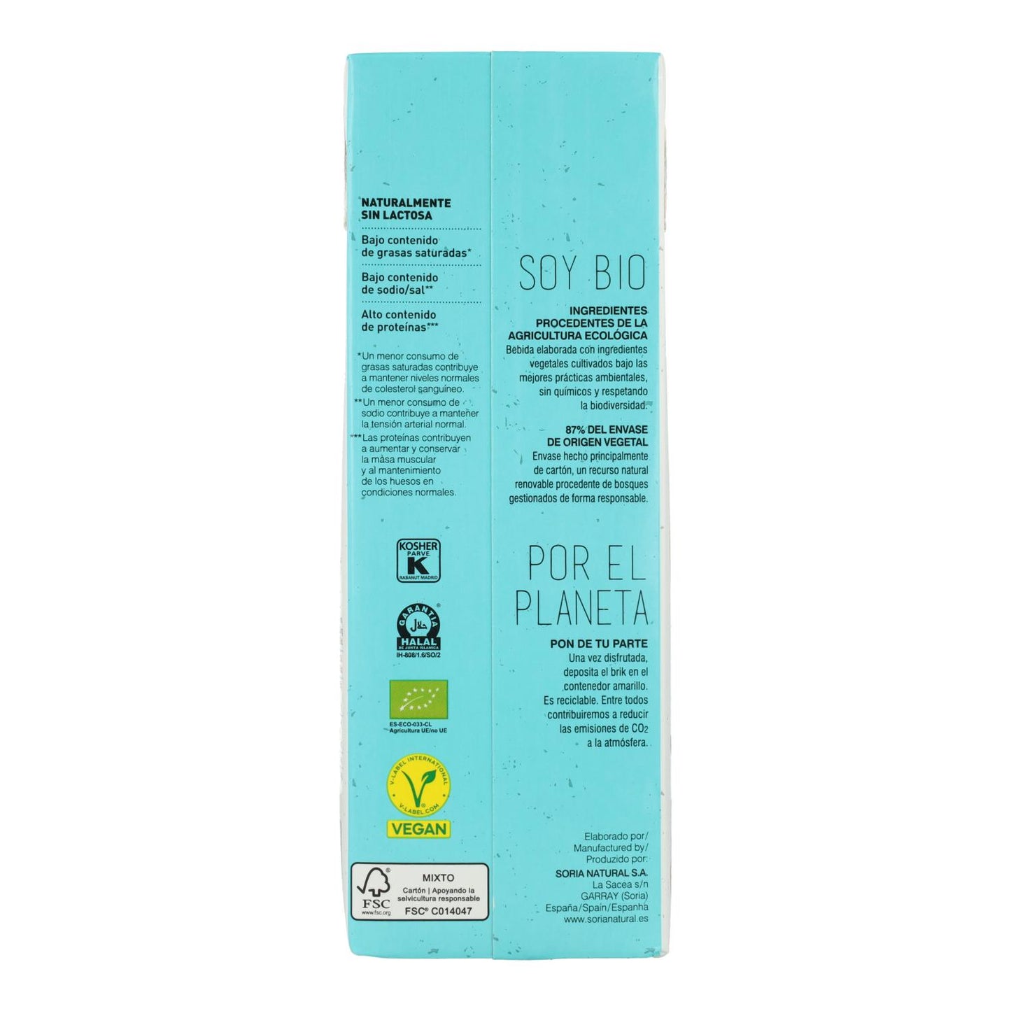 Confezione da 6 L Bevanda di soia ECO Soria Natural 1L