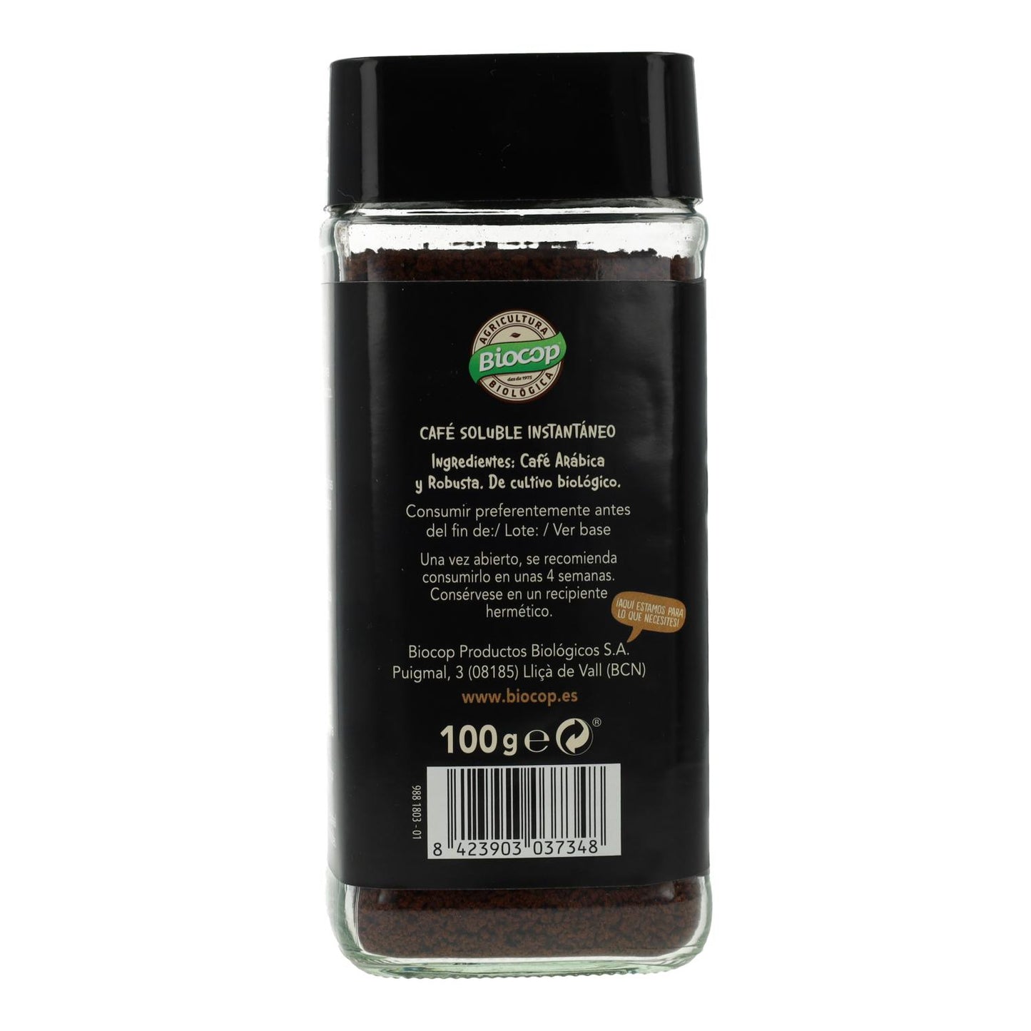 Café soluble instantáneo Biocop 100 g