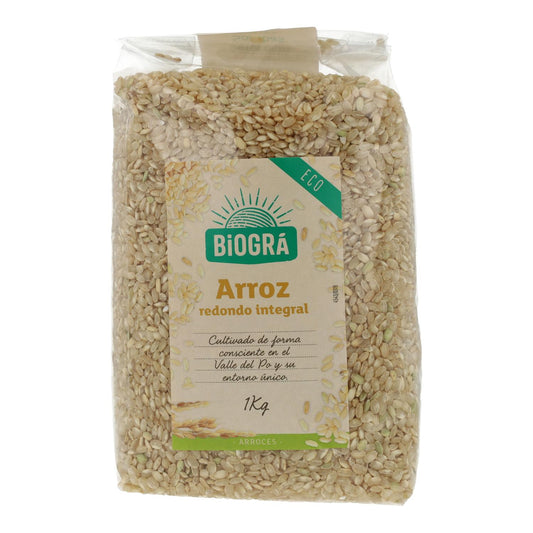 Biográ round grain brown rice, 1 kg
