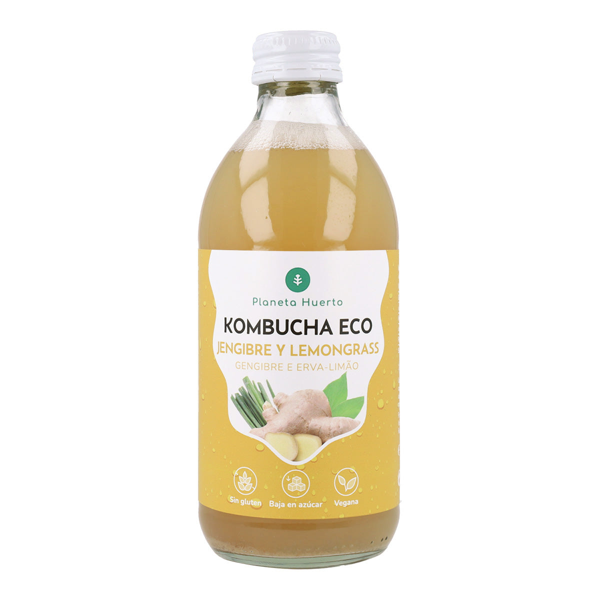 Kombucha ECO Gingembre et citronnelle Planeta Huerto 330 ml