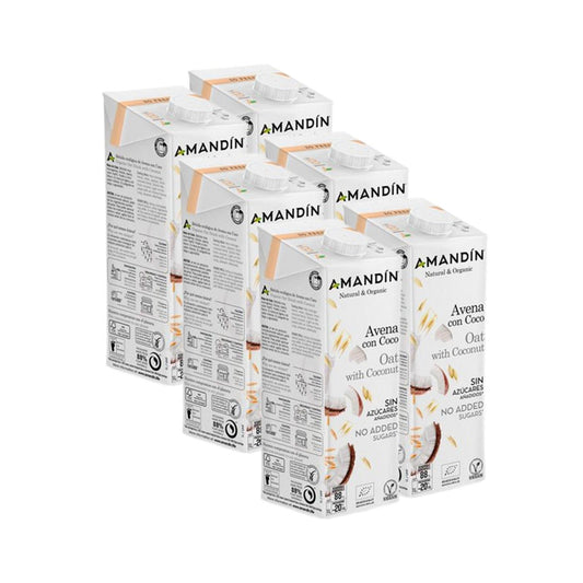 Pack 6 x Bebida de Avena con Coco Amandín 1 L