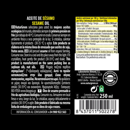 Huile de sésame BIO NaturGreen. 500 ml
