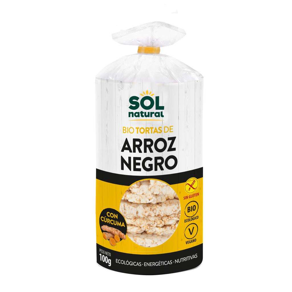 Czarne ciastka ryżowe z kurkumą Sol Natural 100 g