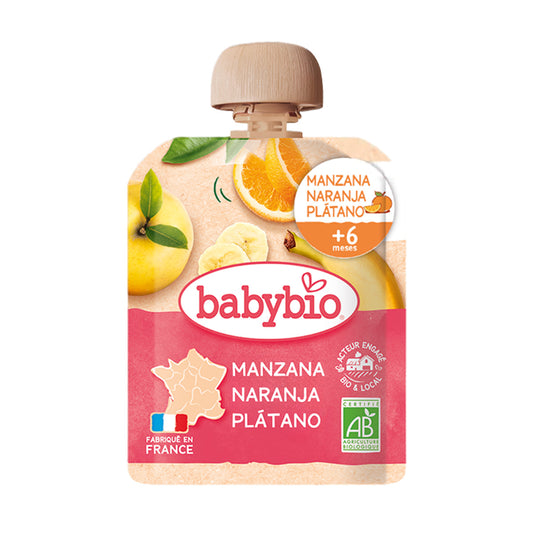Zakje met appel, sinaasappel en banaan (vanaf 6 maanden) BabyBio 90 g