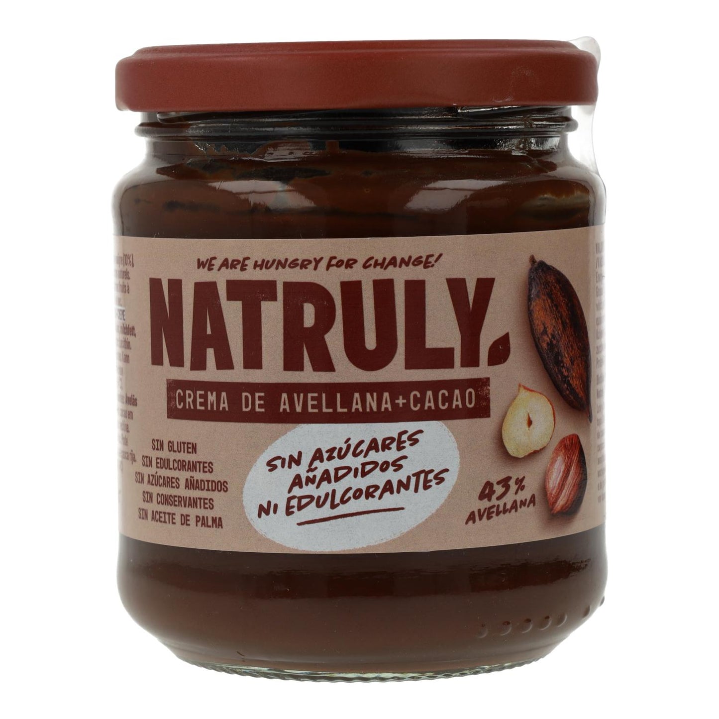 Lot de 6 pots de crème au cacao et aux noisettes Natruly 285 g