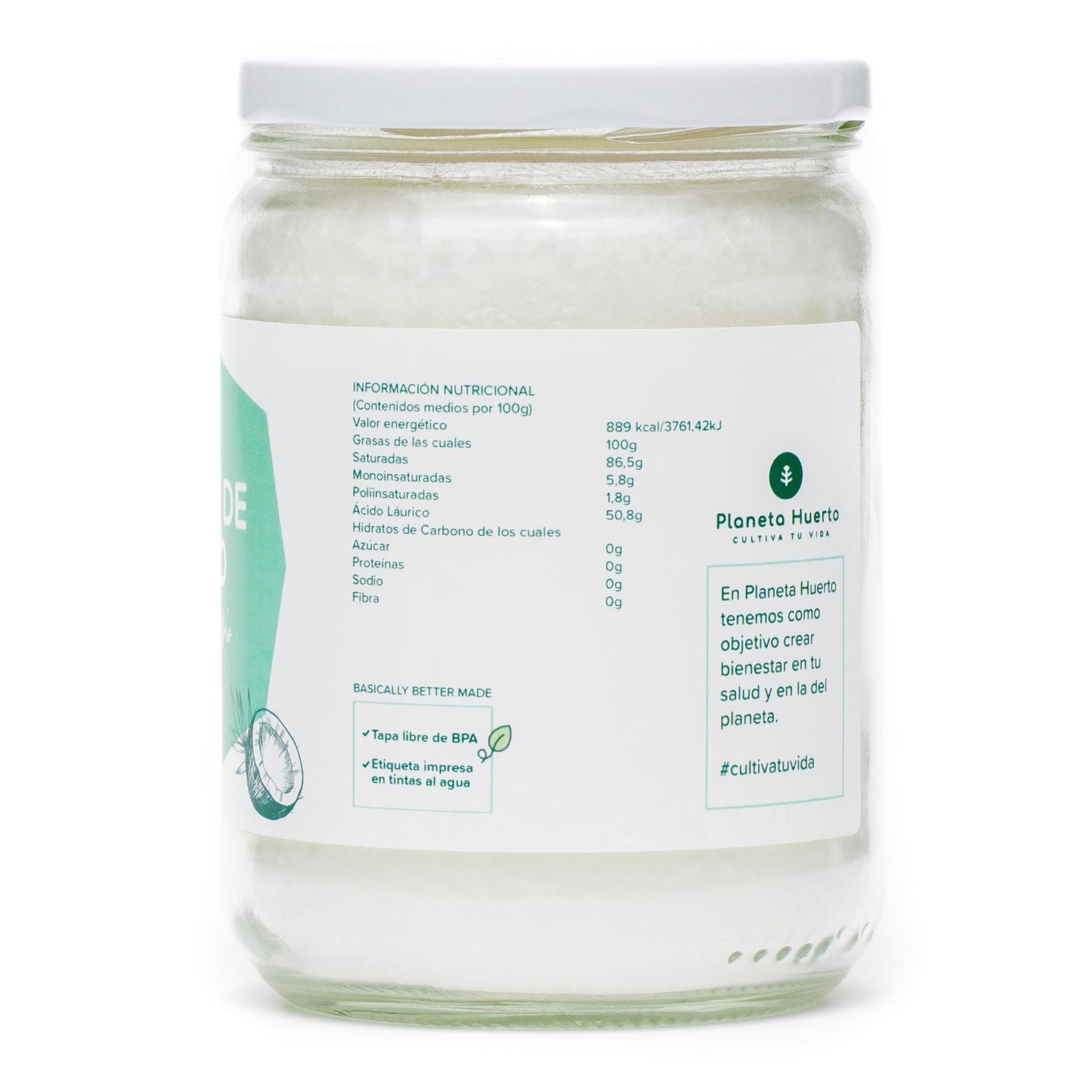 Olio di cocco vergine ECO Planeta Huerto 500 ml