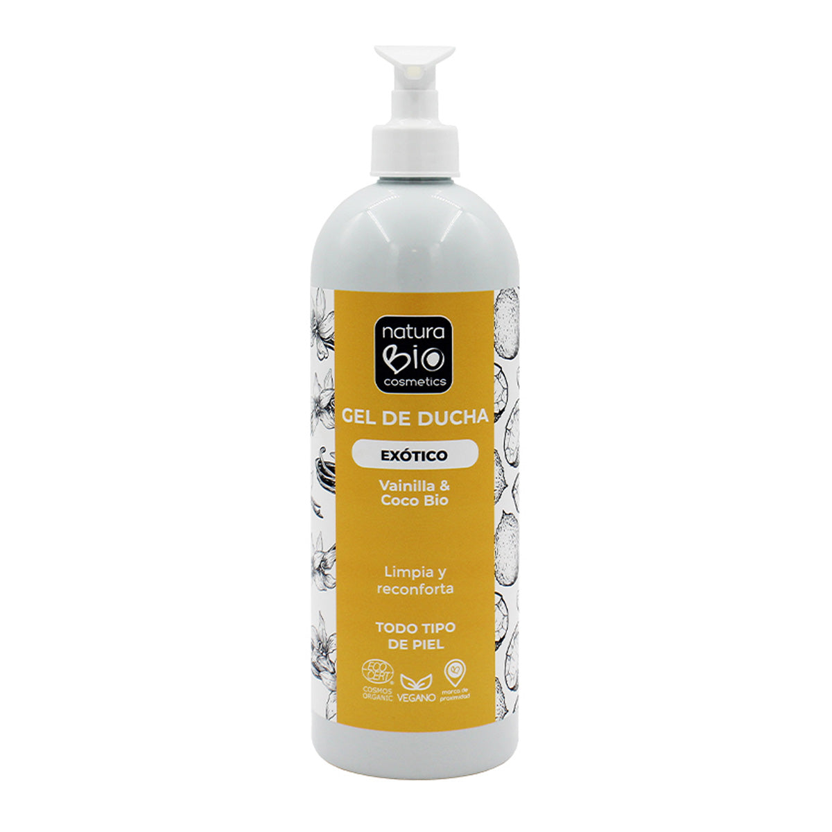 Gel douche aromatique relaxant à la vanille et à la noix de coco NaturaBio 740 ml