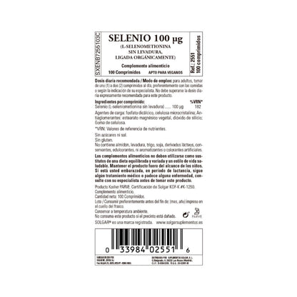 Pack 2x Selenio (Sin Levadura), 100 comprimidos de 100mg