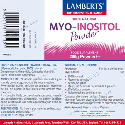 Pack of 2 MYO Inositol powder Lamberts 200 g