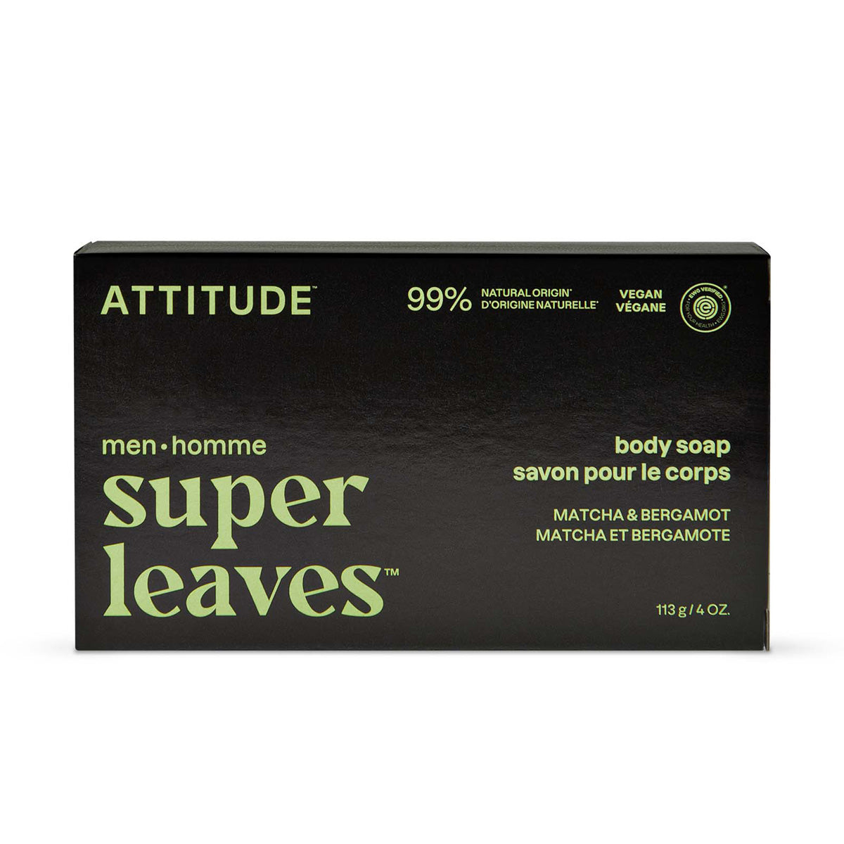 Sapone solido per il corpo Super leaves men Matcha & Bergamotto 113 g