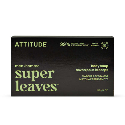 Sapone solido per il corpo Super leaves men Matcha & Bergamotto 113 g