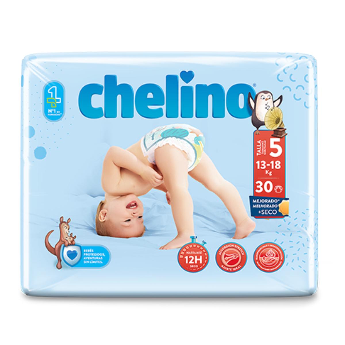 Pack of 6 x Pasitos T5 Nappies (13-18 kg) 30 units, Chelino