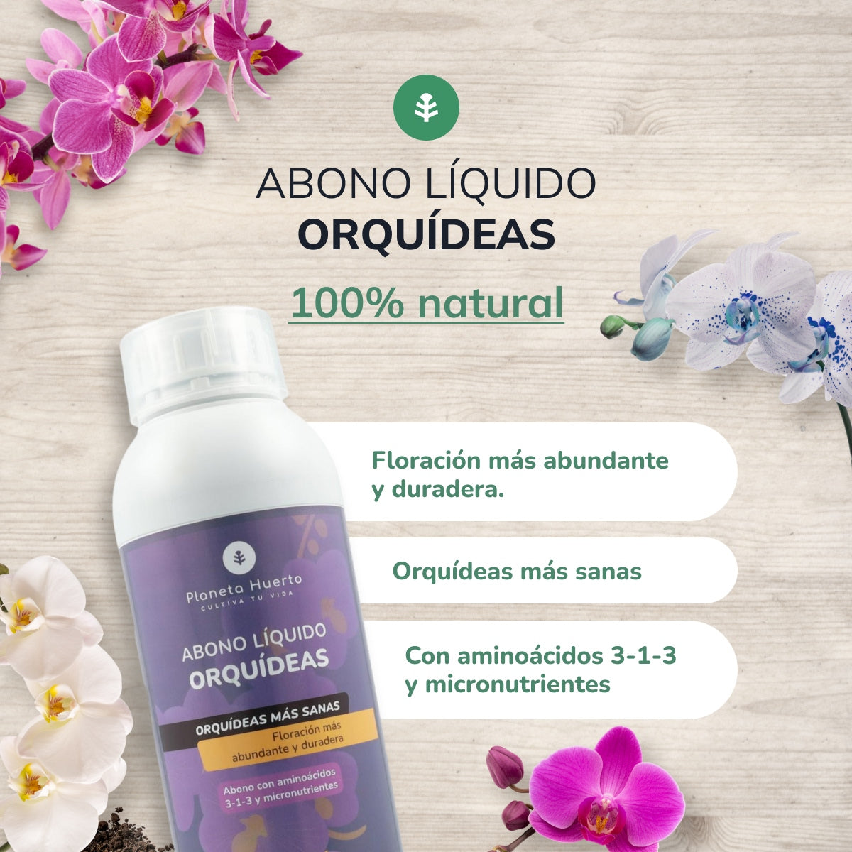 Engrais liquide pour orchidées Planeta Huerto 1 l