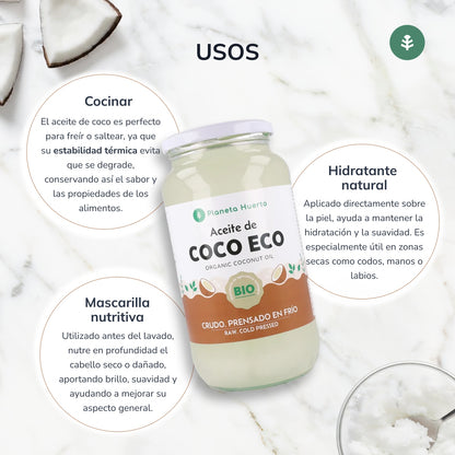 Zestaw 2x olej kokosowy ECO Planeta Huerto 860 ml