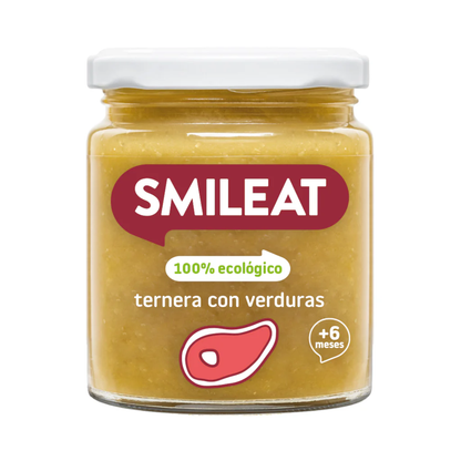Pack of 12 Smileat Organic Beef and Vegetable Jars +6 months 230 g