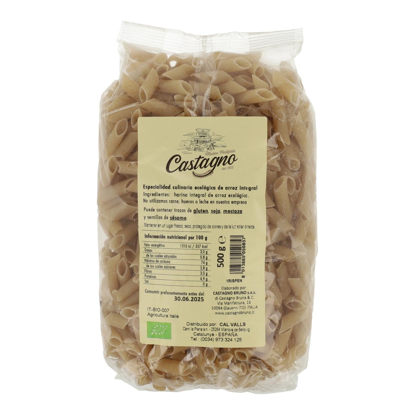 Makaron z brązowego ryżu ECO Castagno 500 g