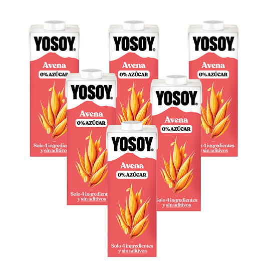 6er-Pack Haferdrink 0 % Zucker YOSOY 1 l