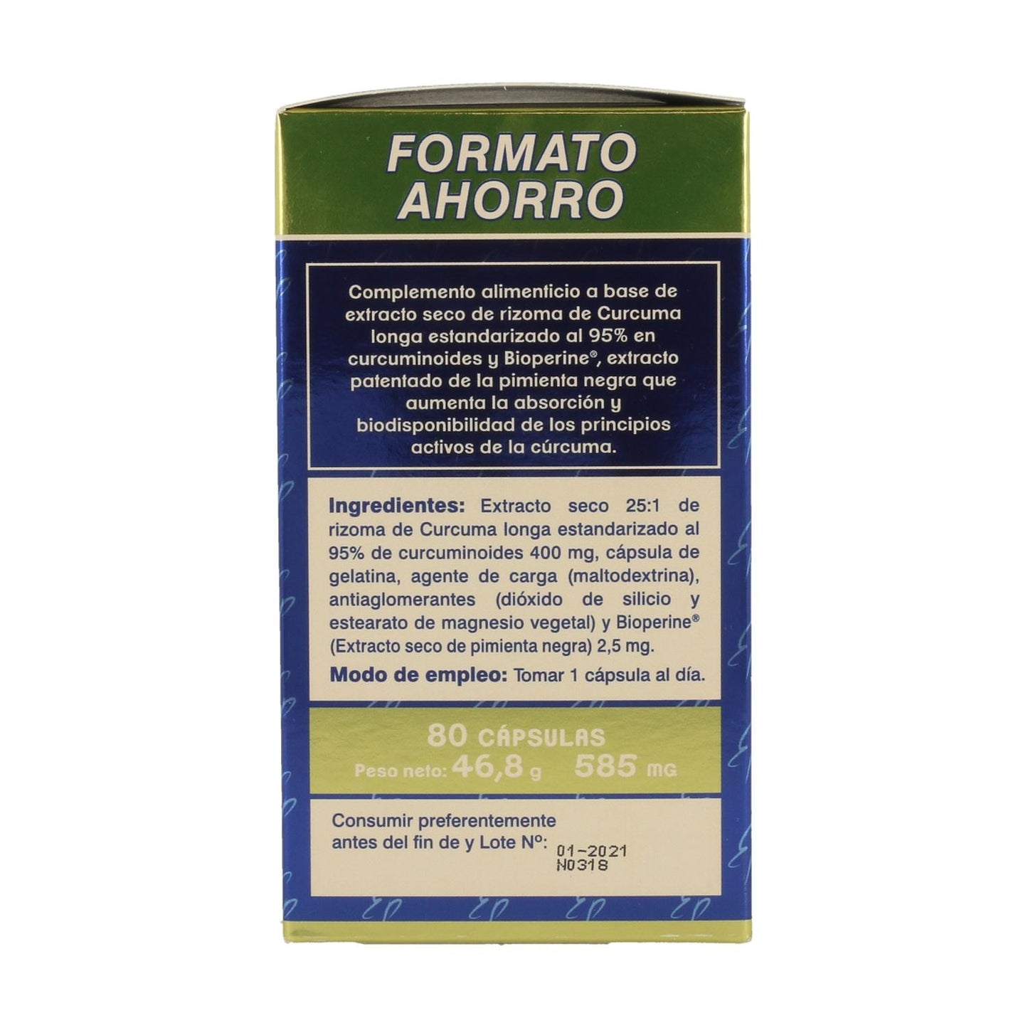 Pakket 2x Pure kurkuma Tongil voordelige verpakking 80 capsules