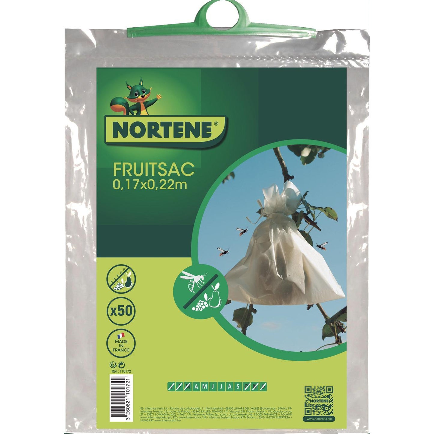 Fruitsac Nortene Protective Fruit Bags 50 pcs 17 x 22 cm.