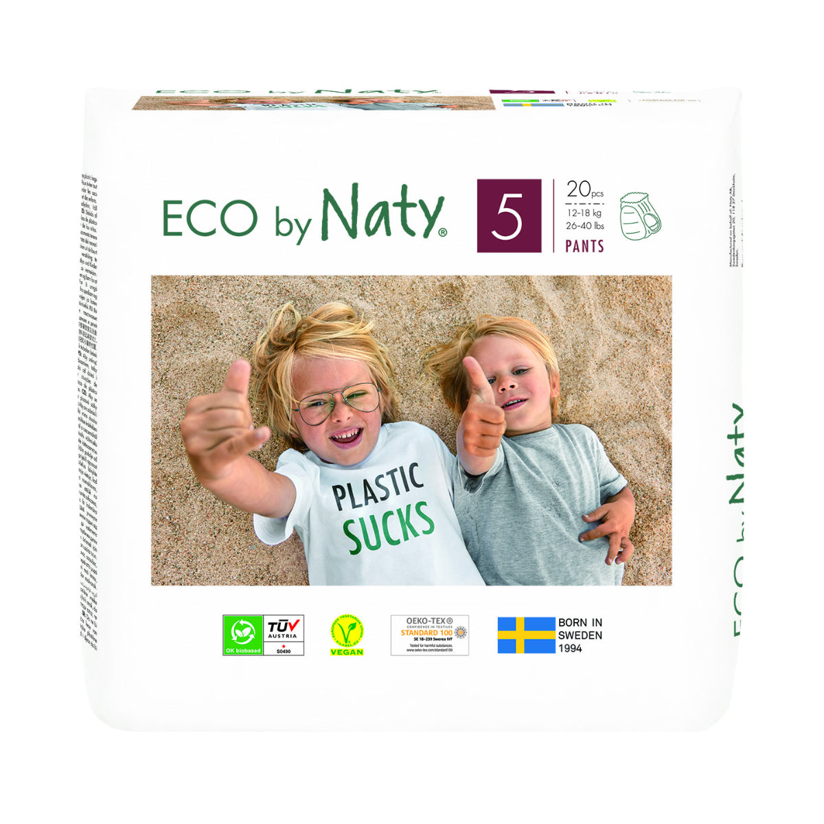 Windelhose Nr. 5 Naty 12-18 kg Eco by Naty 20 Stück