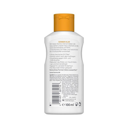 Loción solar Niños Sensitiv SPF 50 Vitamina E & manteca de karité Bio, Lavera, 100 ml