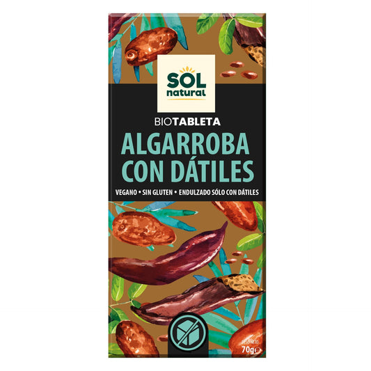 Vegane Schokolade aus Johannisbrot mit Bio-Datteln Sol Natural 70 g