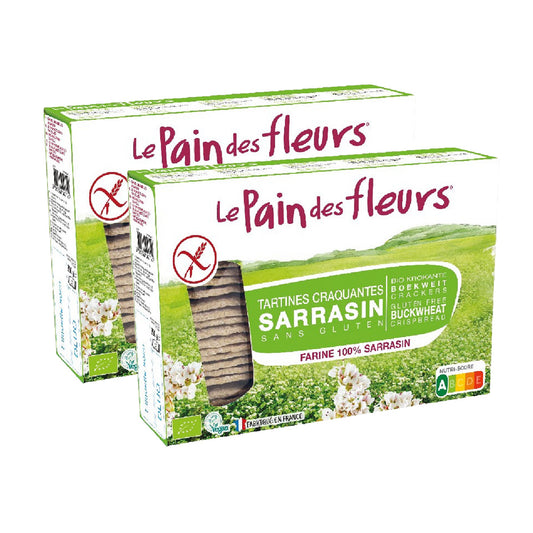 2er-Pack knusprige glutenfreie Buchweizen-Toasts Le Pain de Fleurs 300 g