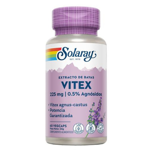Vitex (Moederkruid) Solaray 60 VegCaps - Glutenvrij. Geschikt voor veganisten.