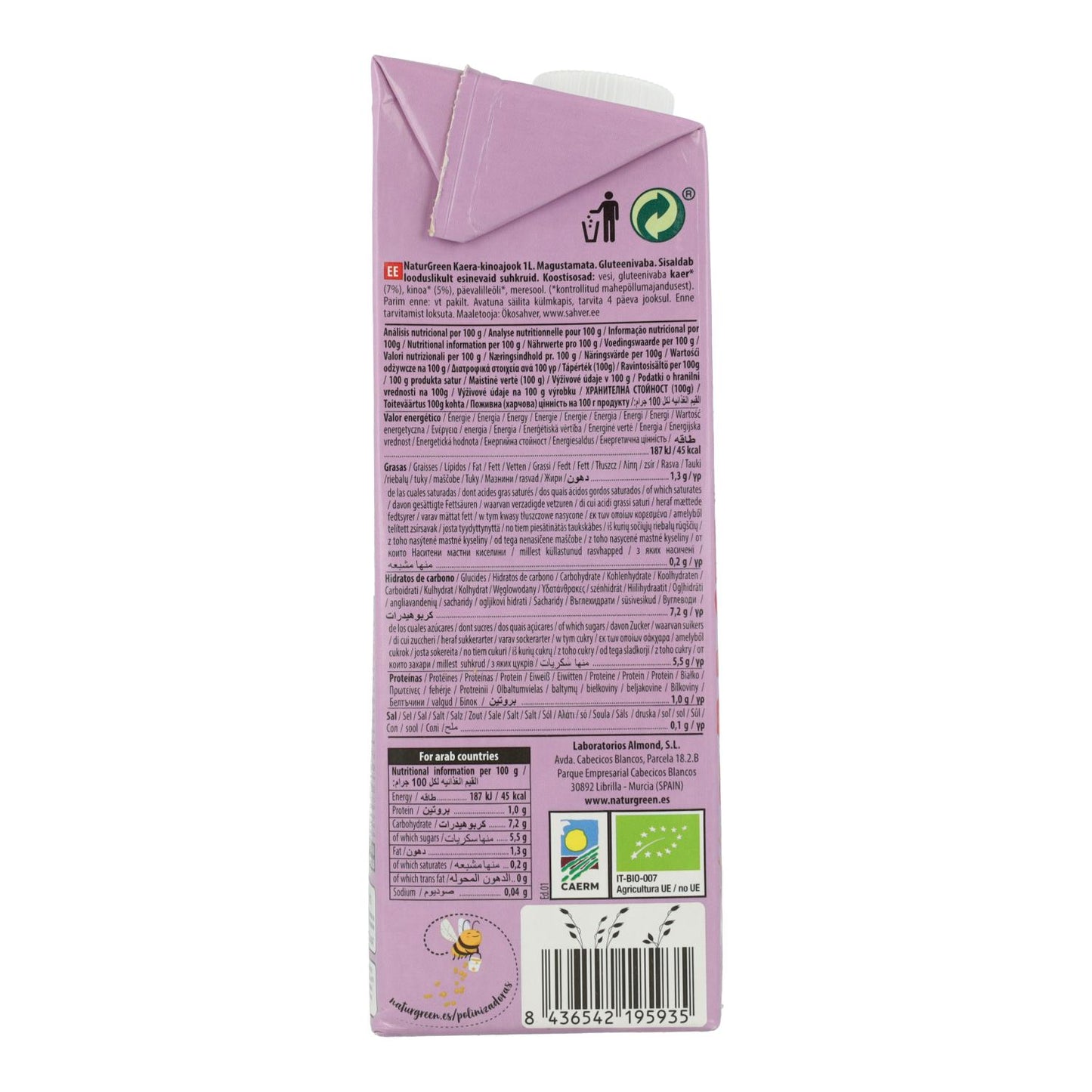 Bevanda biologica senza glutine all'avena e quinoa NaturGreen 1 L