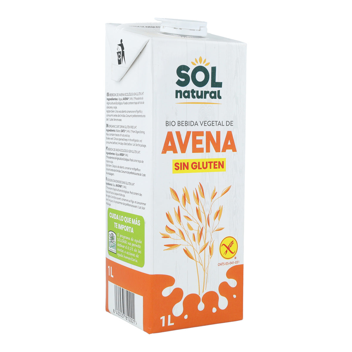 Bio Sol Natural Gluten-Free Oat Drink 1 L