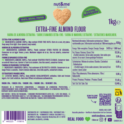 Farine Realfooding d'amandes extra-fines (spéciale pâtisserie) Nut&me 1 kg