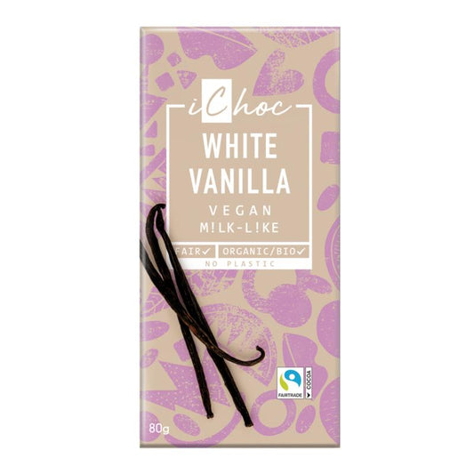 Cioccolato bianco vegano con vaniglia Bourbon ichoc 80 g