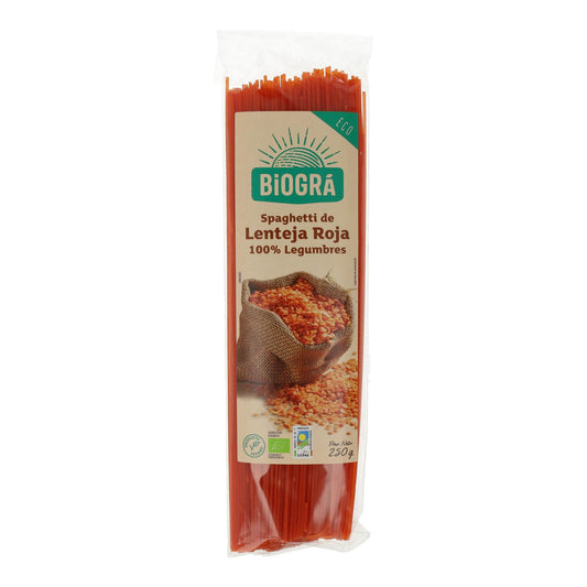 Spaghetti di lenticchie rosse Biogra BIO 250 g